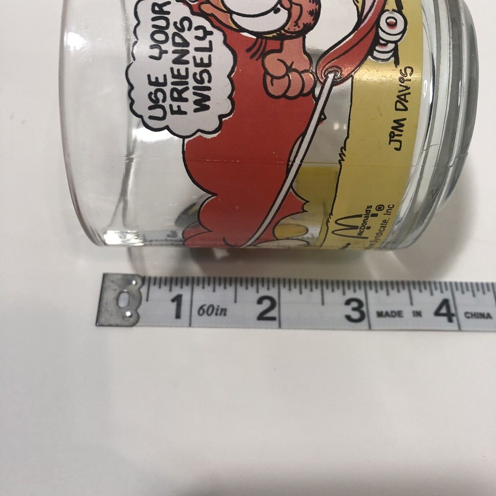 Vintage Garfield And Ode Mug, Mcdonalds, 1978, Clear Glass, Jim Davis - Picture 8 of 8
